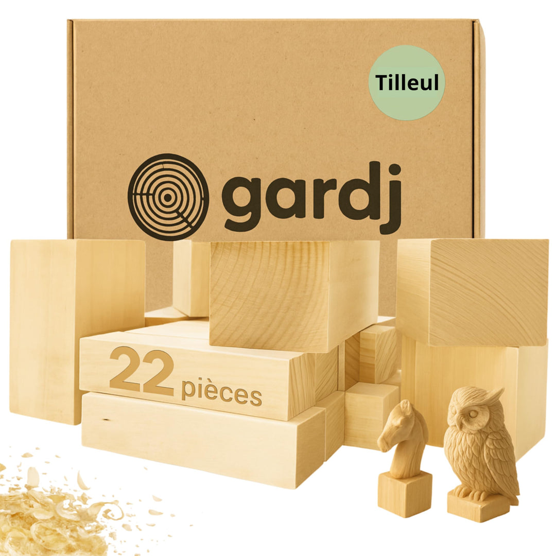 Lindenholz zum Schnitzen - 22 Stück Schnitzholz Rohlinge Set für Anfänger & Kinder - Weiche Holzblöc