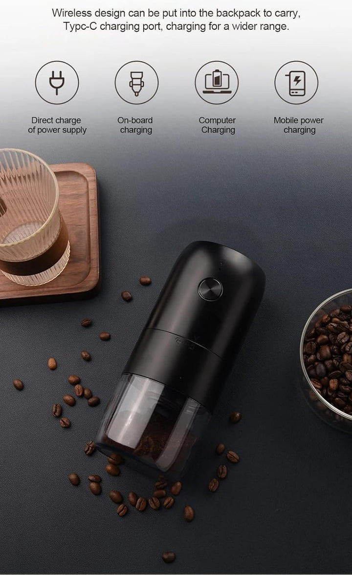 Kaffeemühle, USB Wiederaufladbare Elektrische Kaffeemühle mit Keramik Kegelmahlwerk Tragbare Elektri