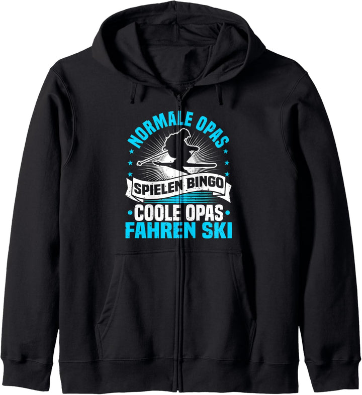 Normale Opas Spielen Bingo, Ski Fahren, Ski Opa & Grossvater Kapuzenjacke