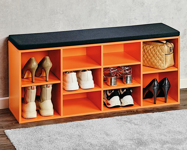 Kesper Schuhschrank mit Sitzkissen, Material: Spanplatte, funiert, Masse: B 103,5 x H 48 x T 29,5 cm