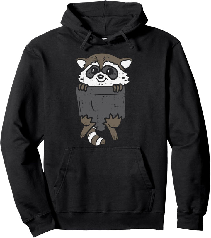 Pocket Raccoon Feet Cute Animal Lover Men Women Kids Gift Pullover Hoodie