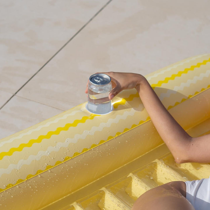 Flamingueo Luftmatratze Pool - Einzel-Tanning Pool - Getränkehalter Inklusive - Strapazierfähiges PV