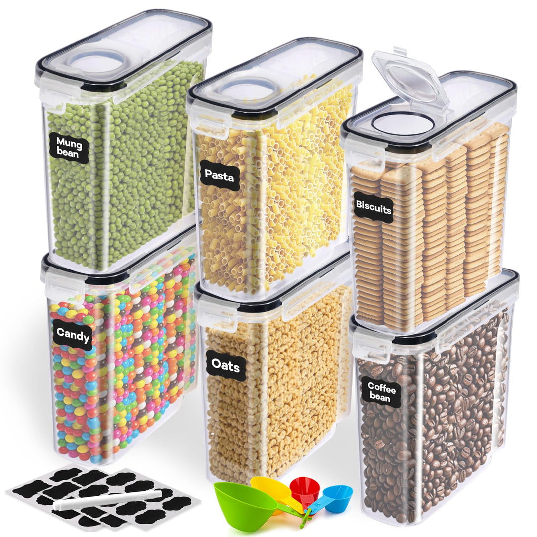 2.5L Vorratsdosen Set, Satz mit 6, BPA-frei, Müsli Schüttdose, Aufbewahrungsbox Küche, Luftdichte Kü