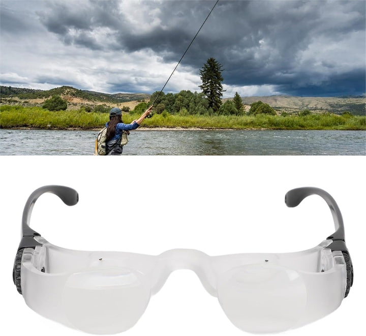 Fishing Zoom Brille, HD 4 fache Vergrösserung, freihändig manueller Fokus, für Angeln, Oper, ABS Opt