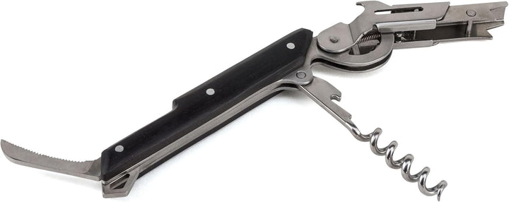 Peugeot Korkenzieher mit Kapselschneider, Flaschenöffner und Befestigungsring, Clavelin, Edelstahl/A