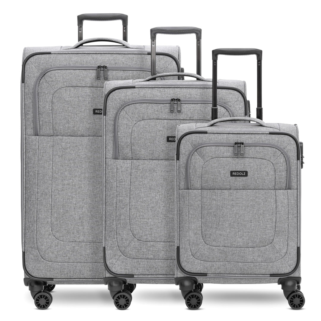 REDOLZ Essentials 12 Koffer-Set 3-teilig für Damen & Herren | leichte & stabile Reise-Trolleys, hoch