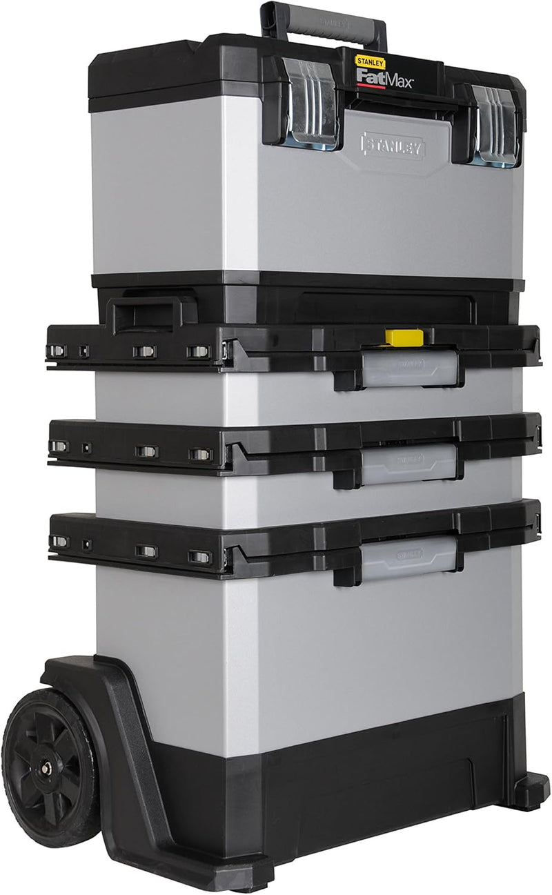 Stanley FatMax Rollende Werkstatt aus Metall-Kunststoff 1-95-622 – Werkzeugwagen leer – Vielseitige