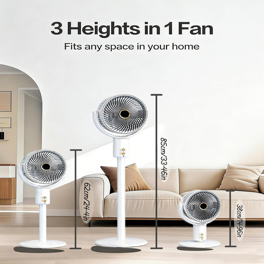 Smart Standventilator, 20dB Leiser Bodenventilator, Fernbedienung, stufig höhenverstellbar, Schüttel