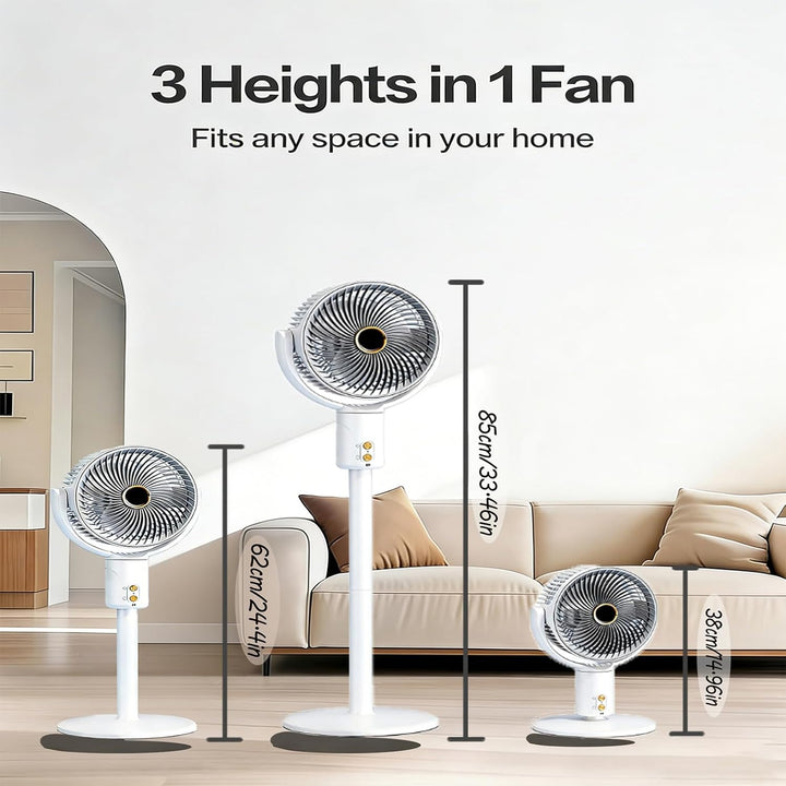 Smart Standventilator, 20dB Leiser Bodenventilator, Fernbedienung, stufig höhenverstellbar, Schüttel