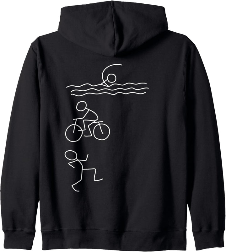 Funny Swim Bike Run Stick Figure Triathlon Triathletes Kapuzenjacke