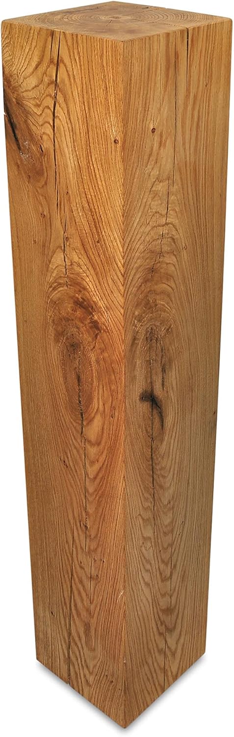 ms factory Holzblock Eiche Massiv - Handgefertigter Holzklotz - Rustikale Holzsäule - Beistelltisch