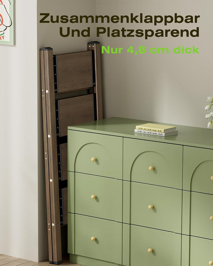 Trittleiter 4 Stufen klappbar,Tritthocker aus Aluminium | 150 kg Tragfähigkeit,Leiter mit rutschfest