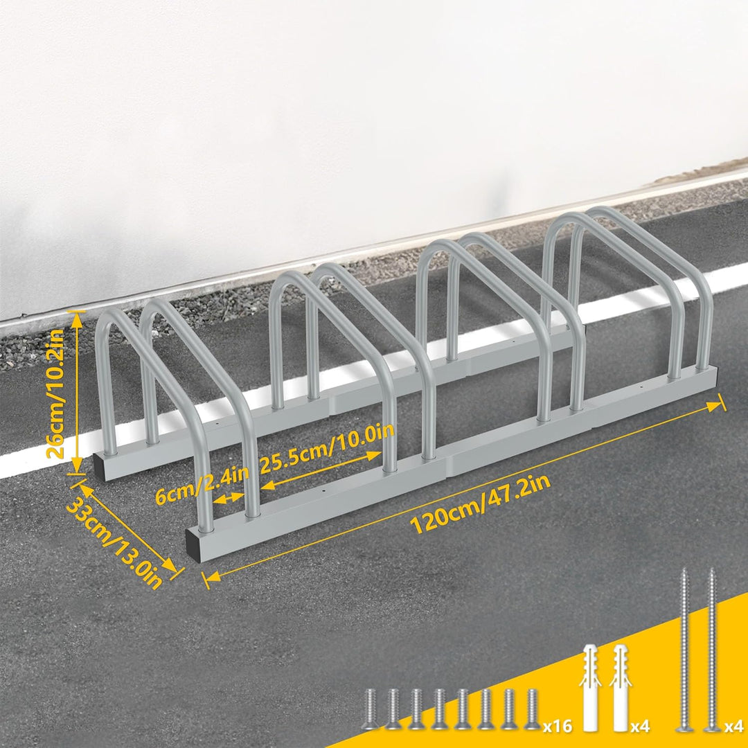 Fahrradständer für 4 Fahrräder | Stahl-Multi-Aufstellständer | Rostfreier Ständer für Mountainbike,