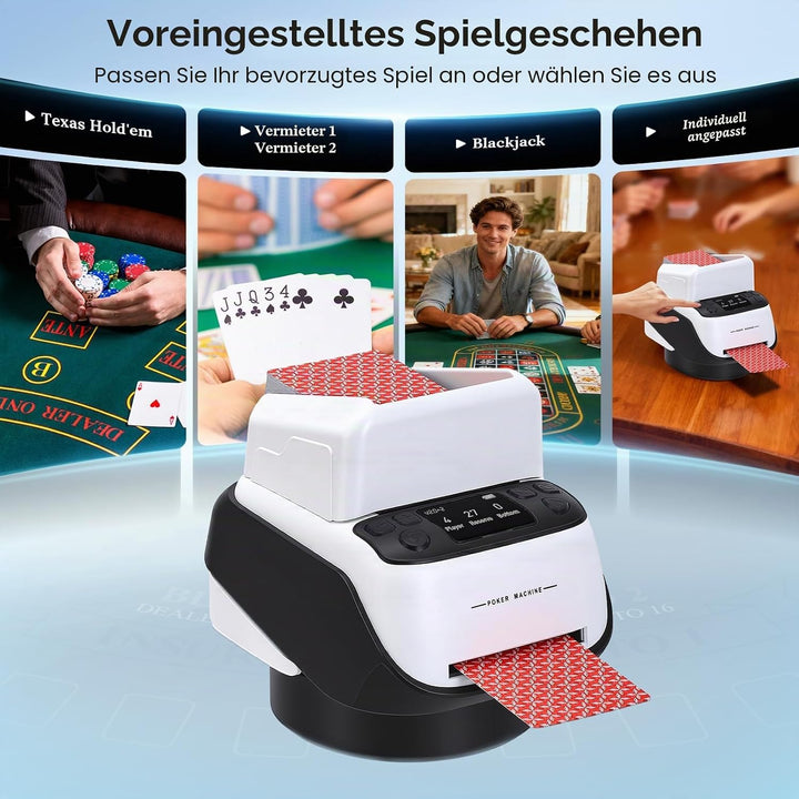 Automatischer Kartengeber, Einstellbarer Kartenspender für 8 Spieler, Kapazität für bis zu 4 Kartend