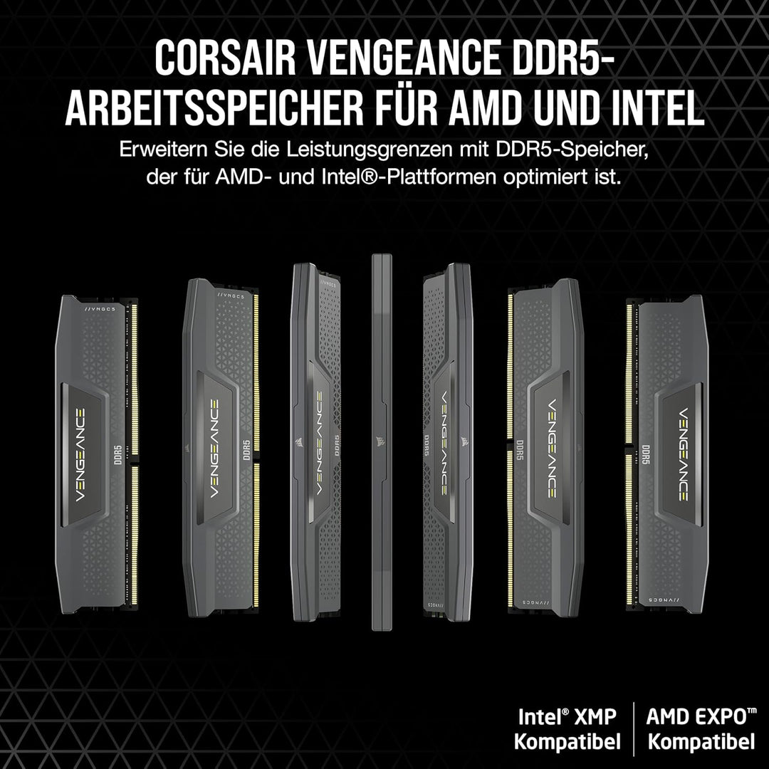 CORSAIR Vengeance DDR5 RAM 64GB (2x32GB) 6000MHz CL30 AMD Expo iCUE Kompatibel Computer Speicher - G