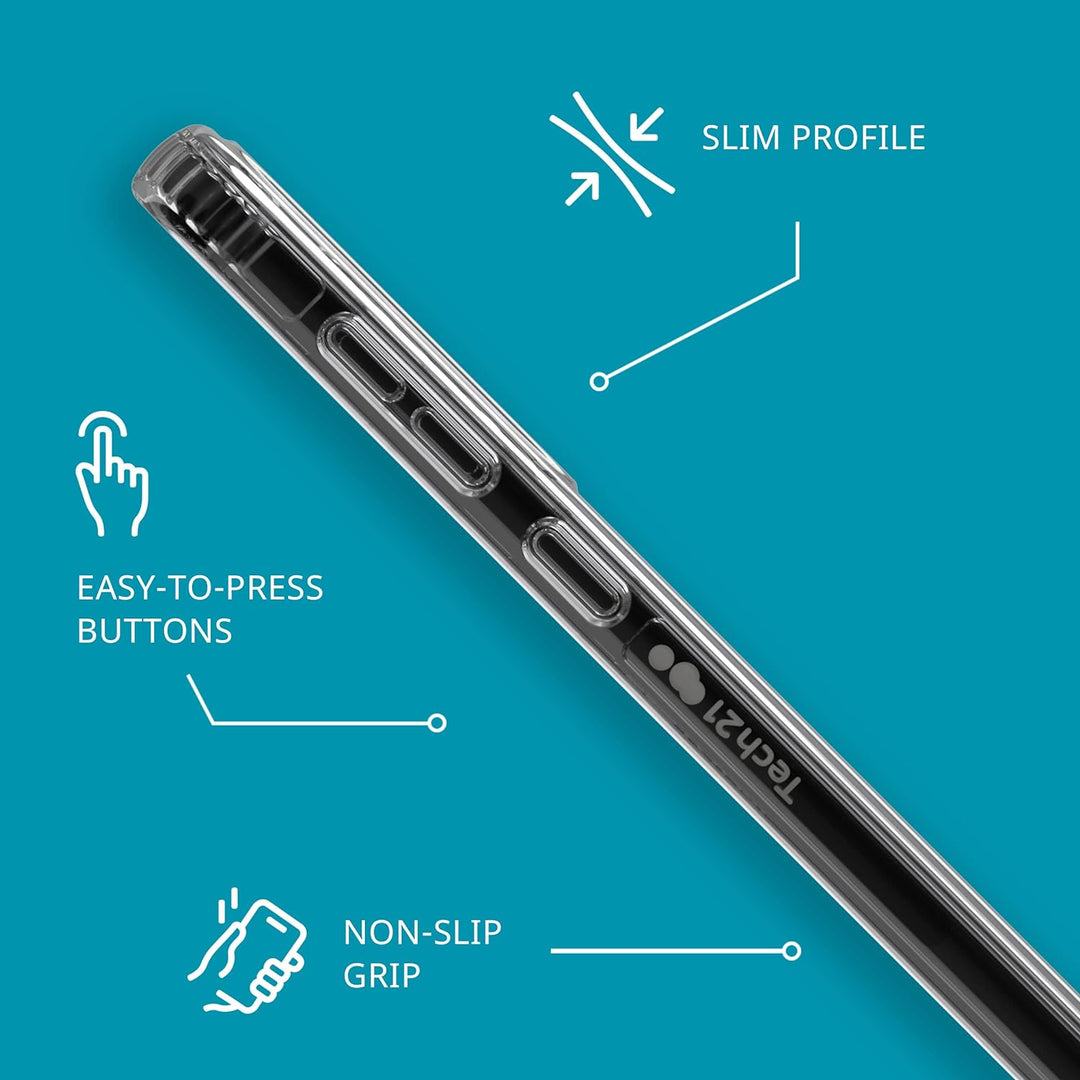 tech21 Evo Clear für Samsung Galaxy S23 Plus – Anti-Vergilbung, Kratzfest, mit 3,6 m Fallschutz, tra