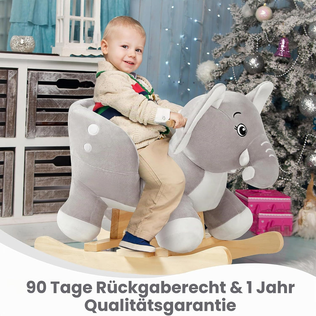 FUNLIO Elefanten Baby Schaukelpferd für Kleinkinder von 6 Monaten bis 3 Jahren, Niedlicher &amp; Mächtig