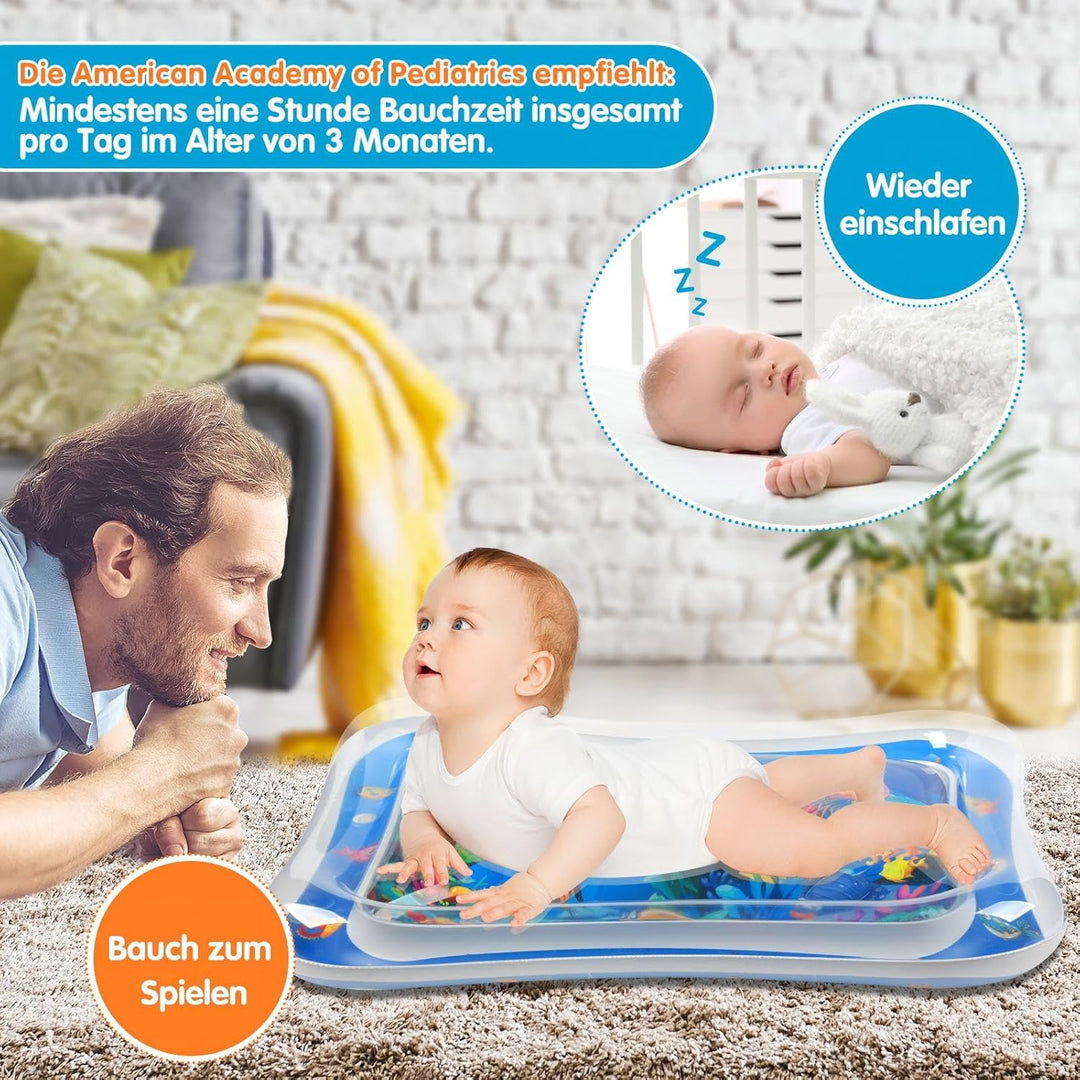 Infinno Wassermatte Baby Wasserspielmatte Spielzeug, Spielmatte Baby für 3 6 9 Monate Blauer Ozean N