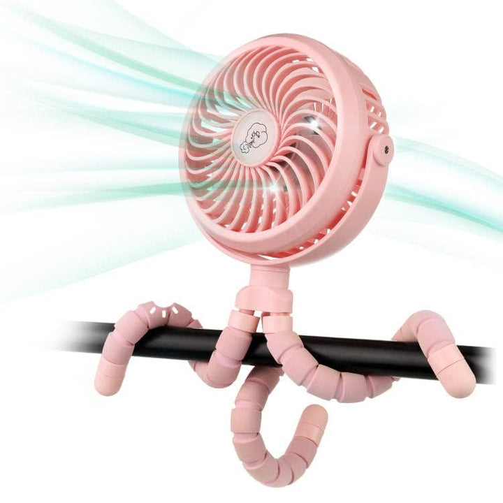 Winique Kinderwagen Ventilator Leise Handventilator mit 3 Geschwindigkeiten / 360° drehbar, persönli
