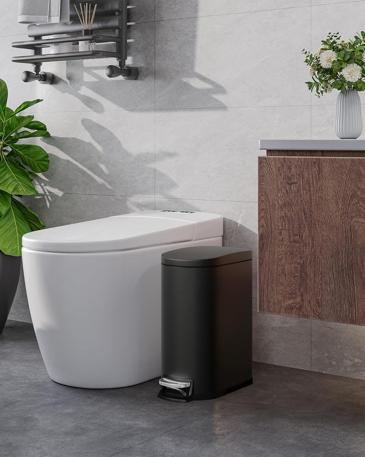 GarveeHome 50 Liter- und 10 Liter-Metallmülleimer-Set, rostfreier Küchen Mülleimer mit Deckel, pedal