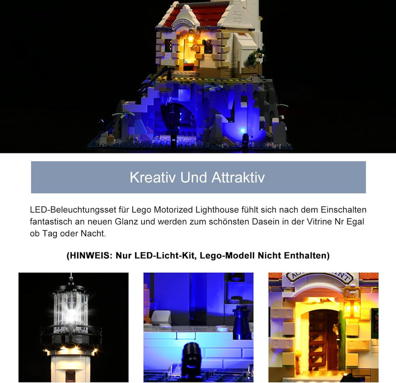 Led Licht Set für Lego 21335 Motorisierter Leuchtturm, Led Beleuchtungs Set für Lego Motorisierter L