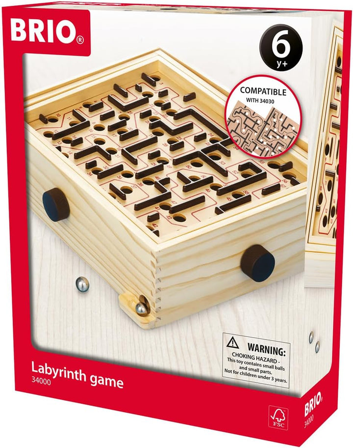 BRIO 34000 Labyrinth - Der schwedische Geschicklichkeits-Klassiker - Für Kinder ab 6 Jahren Klassisc