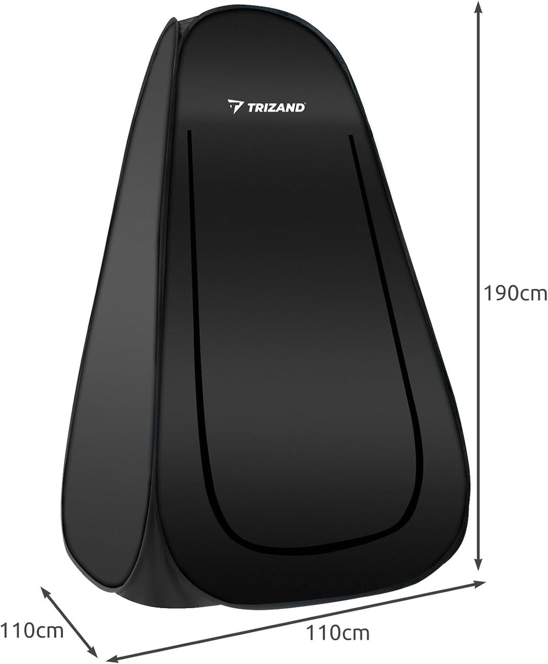 Duschzelt Umkleidekabine WC Zelt 4in1 Pop-Up Camping Schwarz Wasserdicht mit Tasche & Zubehör - Mobi