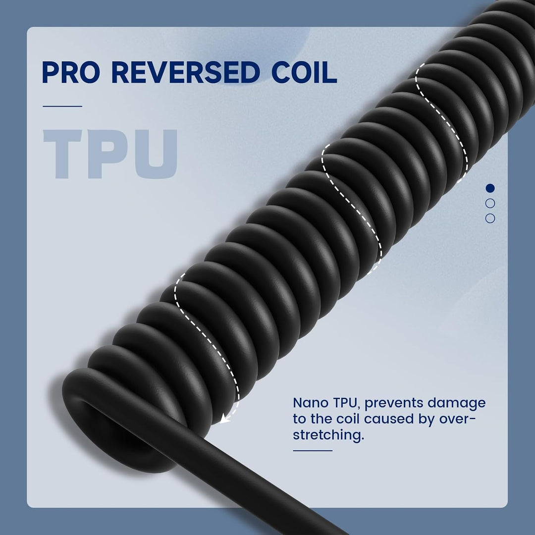 MAMBASNAKE C01 Spiral Tastaturkabel, Pro Custom Coiled USB C Kabel für Mechanische Tastatur, Typ C a