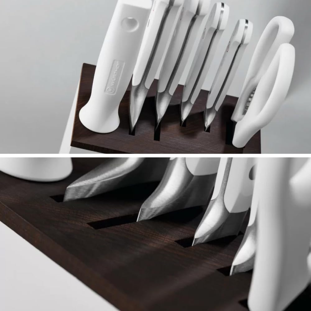 WÜSTHOF Classic White Messerblock mit 6 Artikeln 6-teilig, inkl. Santoku, 6-teilig, inkl. Santoku