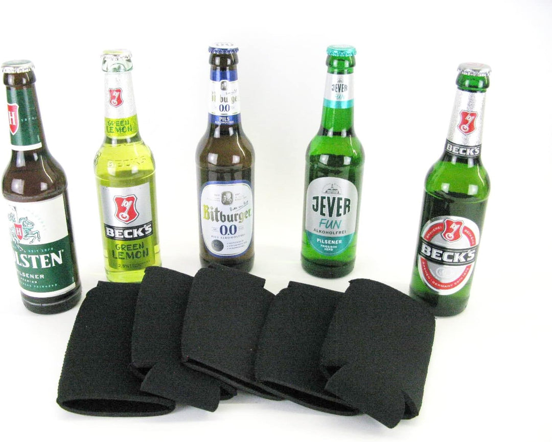 8x Bierkühler für 0,33L Flaschen in schwarz. Getränkekühler- Flaschenkühler für alle genormten 0,33l