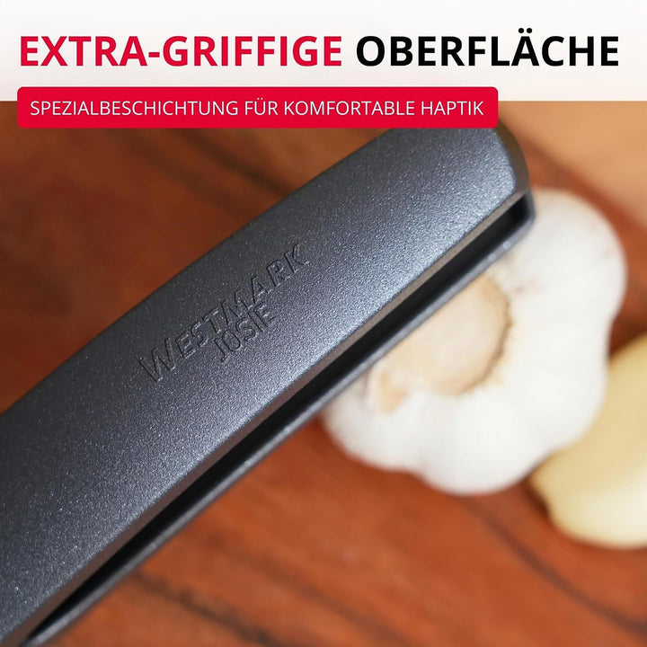 Westmark Knoblauchpresse - Premium Graphit Edition - inkl. Reinigungselement - kein schälen notwendi