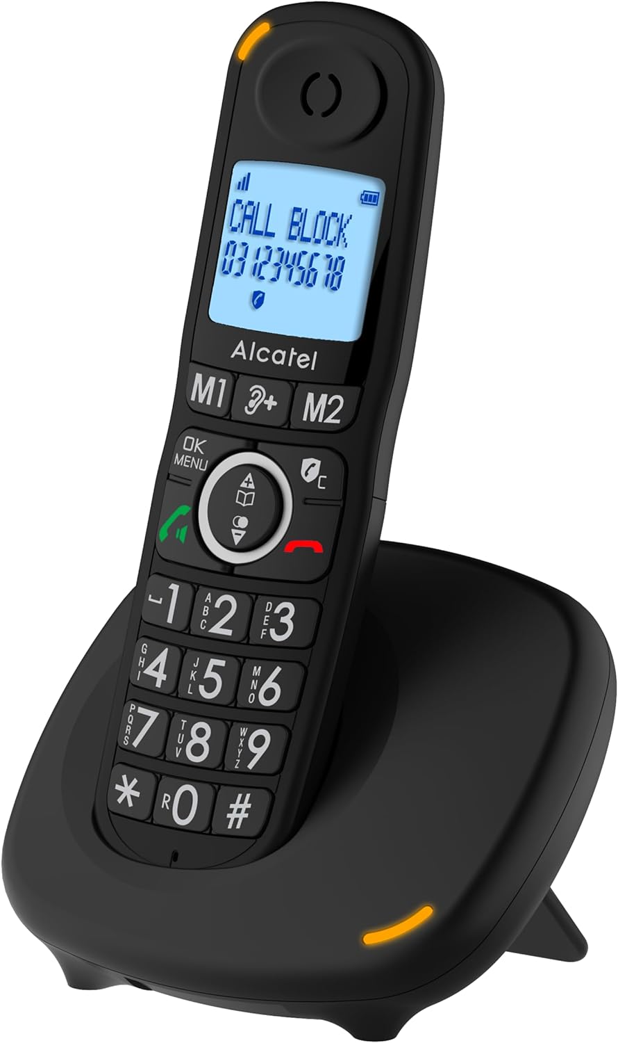 Alcatel XL595 B Schnurlostelefon mit grossen Tasten, grosses Display und Audio-Boost, Anrufsperre SO