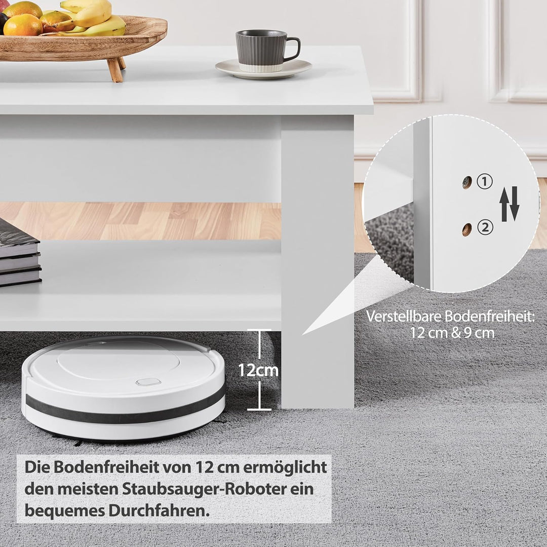Yaheetech Couchtisch Höhenverstellbarer Kaffeetisch mit verstecktem Stauraum und Platte Sofatisch Wo