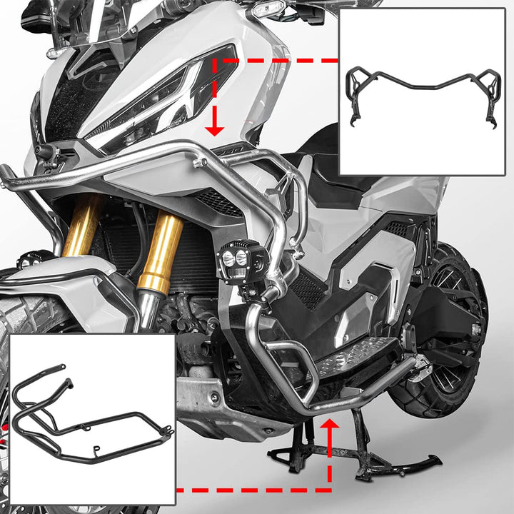Lorababer Oberer unterer Motorschutzbügel für Motorräder, kompatibel mit XADV X-ADV 750 XADV750 X-AD