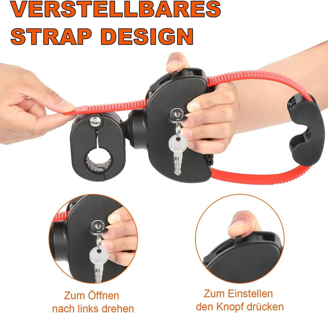 TEOV 2 Stück Rahmenhalter für Fahrradträger Länge 12CM+42CM, Verstellbarer Strap-Rahmenhalter für E-