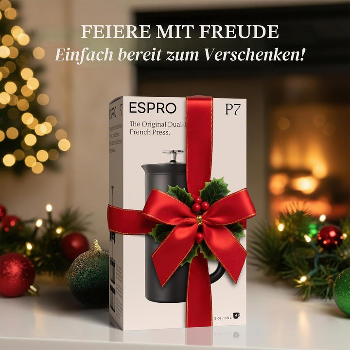 Espro French Press P7, Kaffee Stempelkanne, Coffee-Maker, Kaffeezubereiter, Rostfreier Stahl, Schwar
