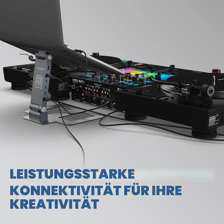 Reloop Stand Hub Pro - Laptop-Ständer und 10-in-1-Multimedia-Hub mit Power Delivery
