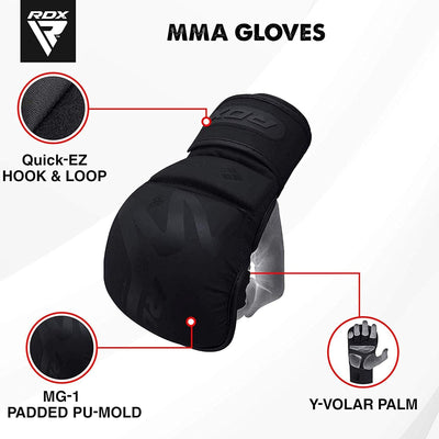 RDX Profi MMA Sparring Handschuhe, Maya Hide Leder, Kampfsport Kickboxen Gepolstert Gloves, Lang Han