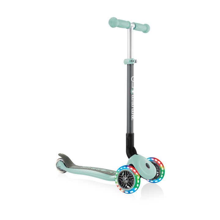 Globber - Primo FOLDABLE LIGHTS - Faltbarer Tretroller mit 3 Rädern für Kinder im Alter von 3 bis 6