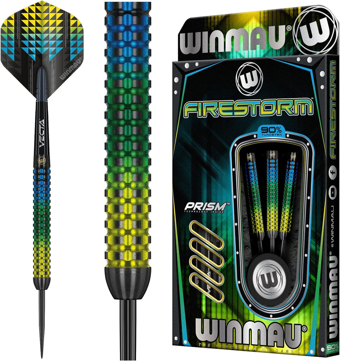 WINMAU Firestorm Profi Wolfram Steeltip Dartpfeile Set mit Flights und Schäfte 21g Steeltip, 21g Ste