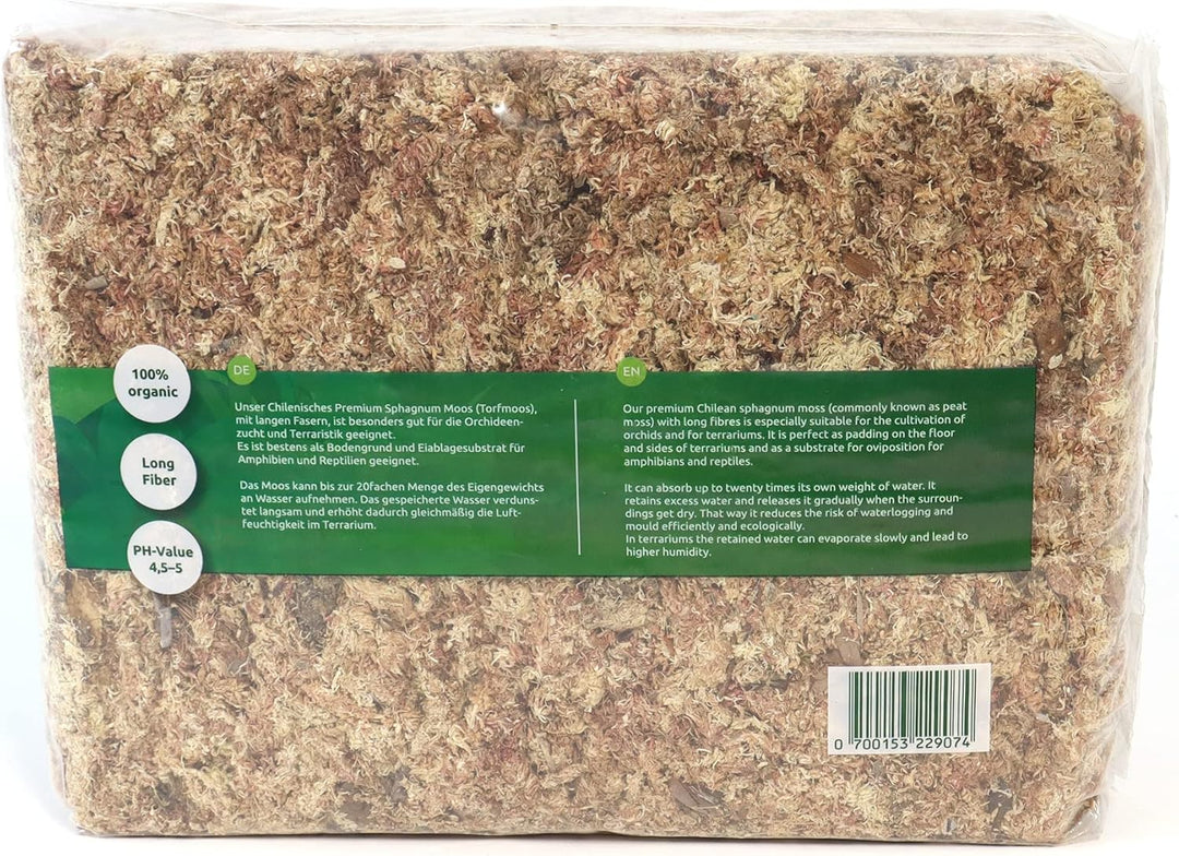 Sphagnum Moos für Terrarium und Orchideen aus Chile 1 x 1000 g 1x1000gr, 1x1000gr