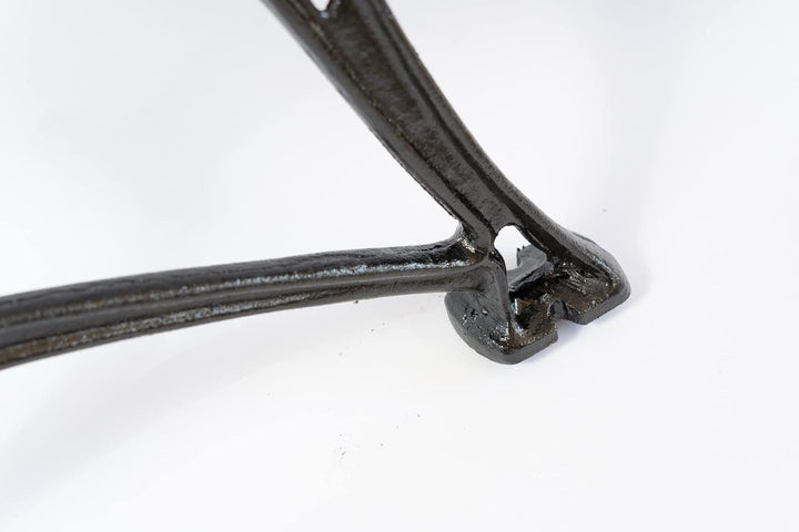 SEZAM Bankfüsse aus Gusseisen Schwarz x 2 Stück, mit Rückenlehne - 51 x 36 x 75 cm, für 6 Holzbankbr