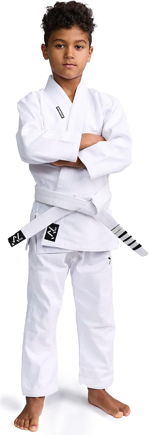 IPPONGEAR Brazilian Jiu Jitsu Kinder/Einsteiger Anzug inkl weissem Gürtel [M4 I Pearl-Weave Material