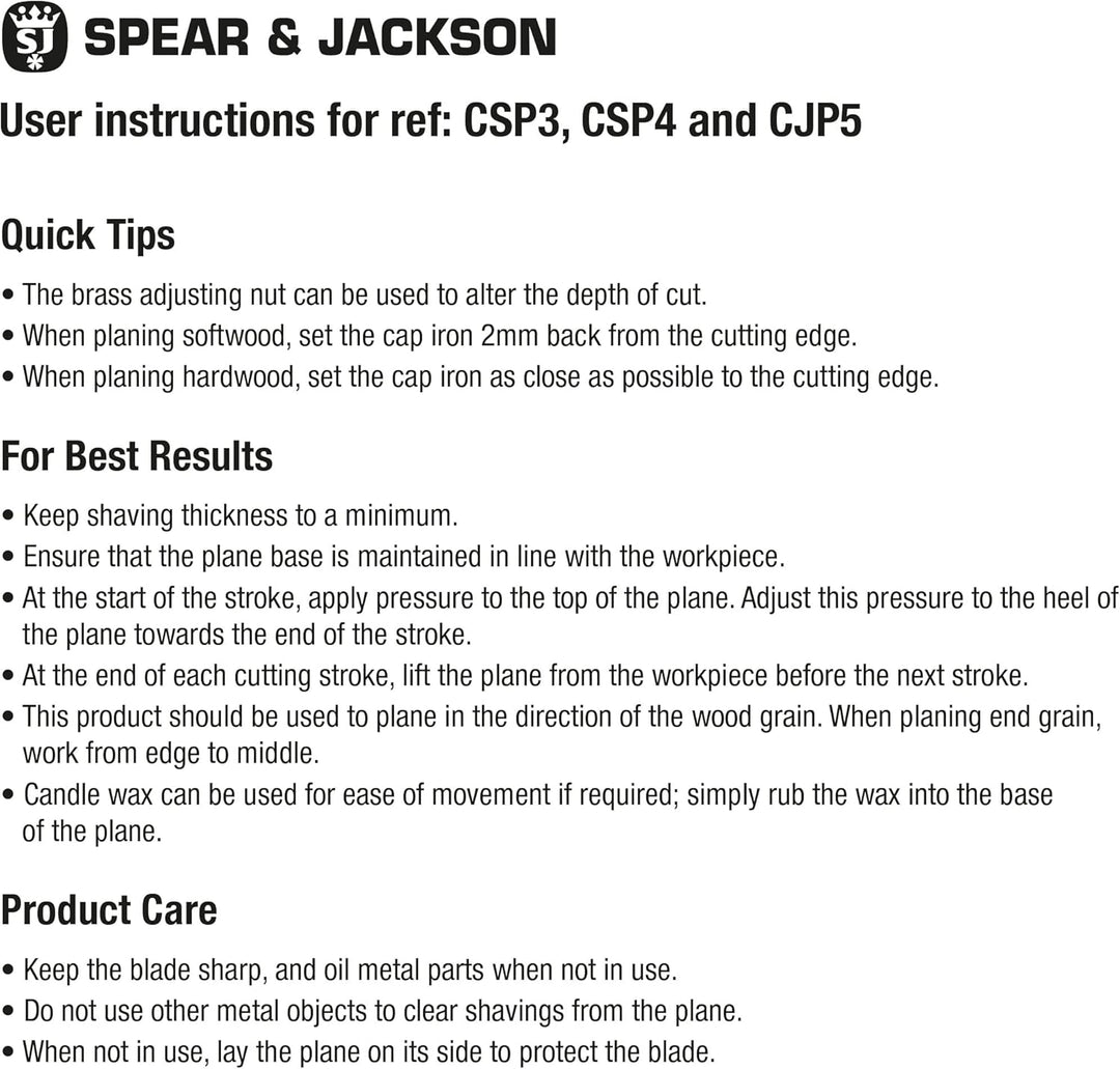 Spear & Jackson CJP5 Tischler-Doppelhobel Nr. 5