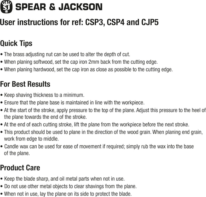Spear & Jackson CJP5 Tischler-Doppelhobel Nr. 5