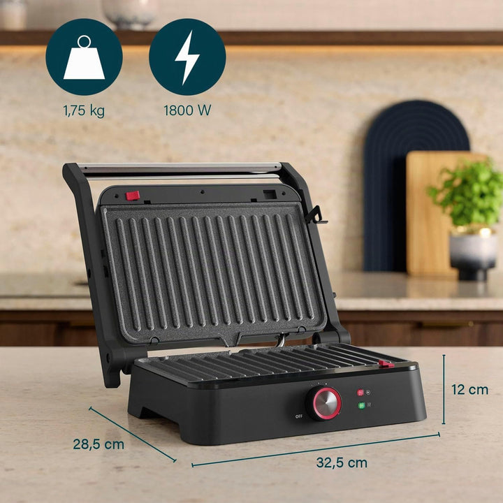 Princess Kontaktgrill, 180° Öffnung, Abnehmbare Platten, Verstellbarer Thermostat, Fettauffangsystem