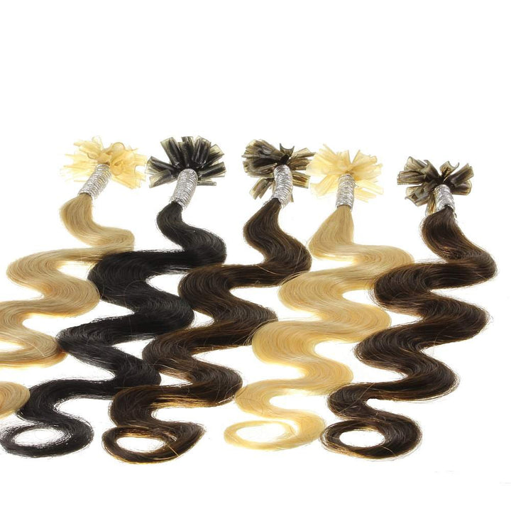 hair2heart 100 x 1g Echthaar Microring Loop Extensions, 60cm - glatt - 