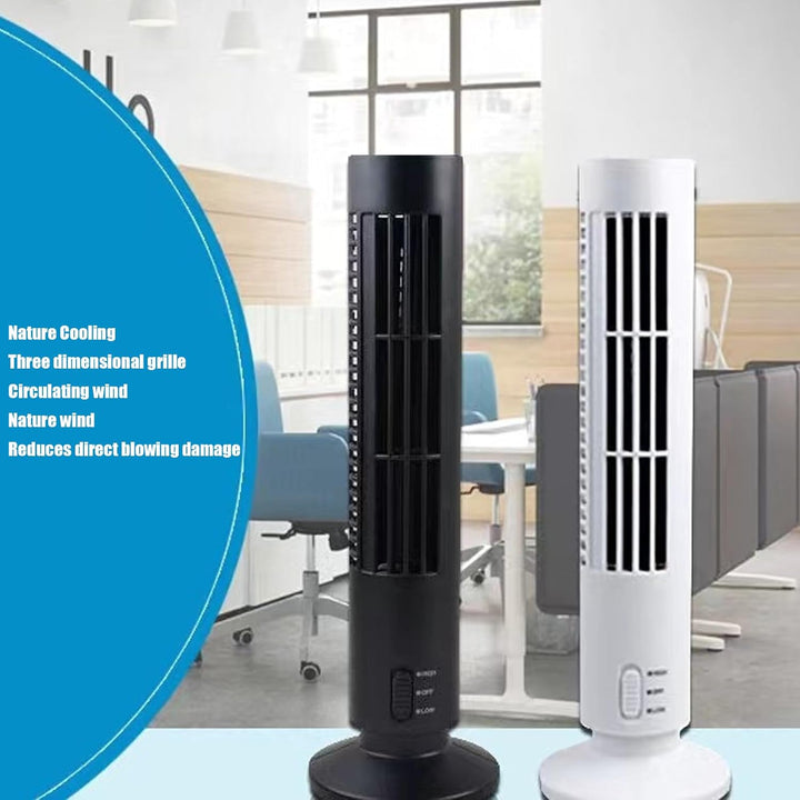 Garsent Turmventilator, Kleiner Stand-Tischventilator mit 2 Geschwindigkeiten, Nachtlicht mit Einste