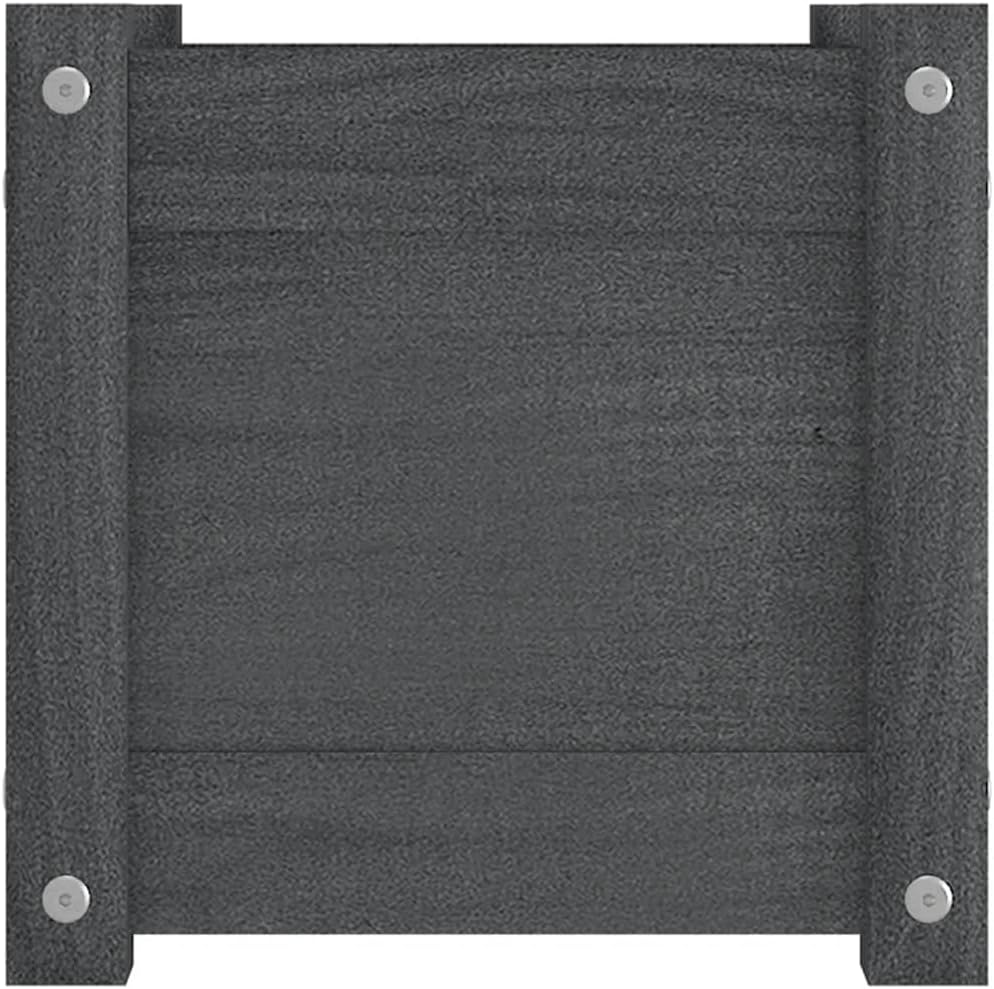 homiuse Hochbeet Pflanzkübel Grau 31x31x31 cm Massivholz Kiefer Grau Blumentopf Gross PflanzküBel Gr
