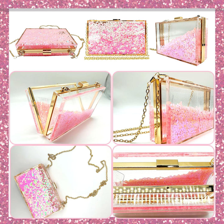 JeVenis Transparente Abendtaschen Transparente Kupplung Klarer Geldbeutel Clear Clutch Acryl Durchsi